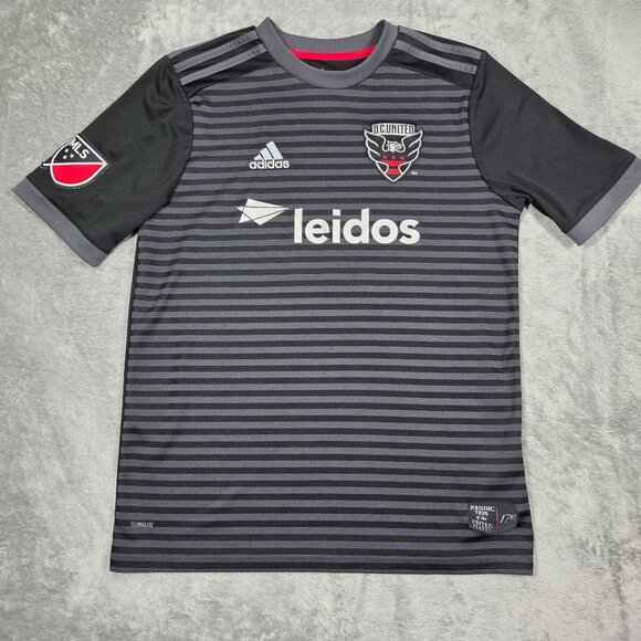 DC United Jersey Youth XL Black Stripe Adidas 2018 Travis Worra #48 MLS Soccer - Picture 1 of 9